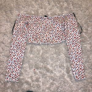 Floral off the shoulder crop top